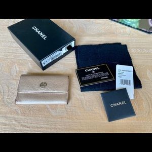 Chanel Gold Flap Card Case